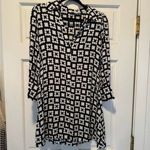 Zara retro black and white dress